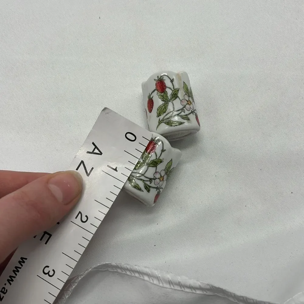 Set of Two Vintage Miniture Strawberry Candle Holders